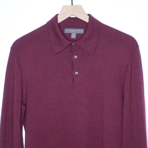 Men's Warehouse Modern Fit Sweater Size LT‎ Large Tall Purple Merino Wool - Picture 5 of 8